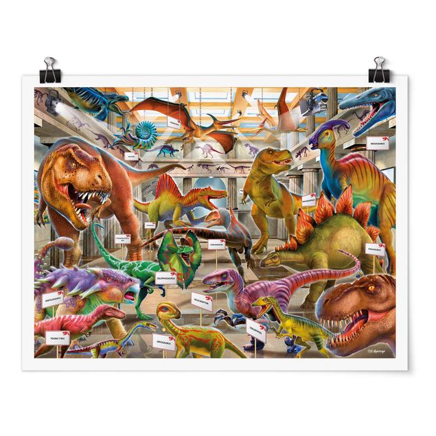 Poster - Dinosaurier im Naturkundemuseum - Querformat 4:3