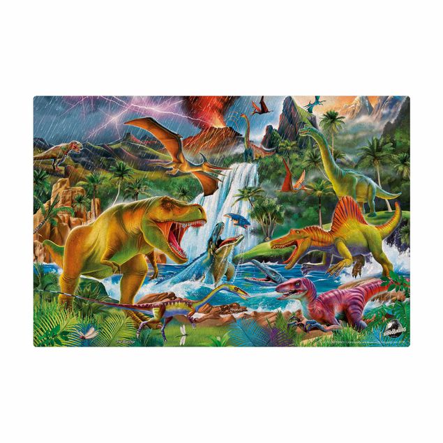 Kork-Teppich - Dinosaurier im Urzeitgewitter - Querformat 3:2