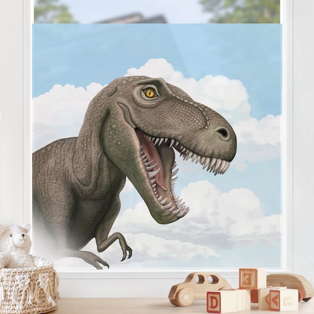 Fensterfolie bunt Dinosaurier T - Rex