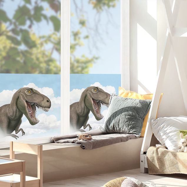Fensterfolie - Sichtschutz - Dinosaurier T - Rex - Fensterbilder