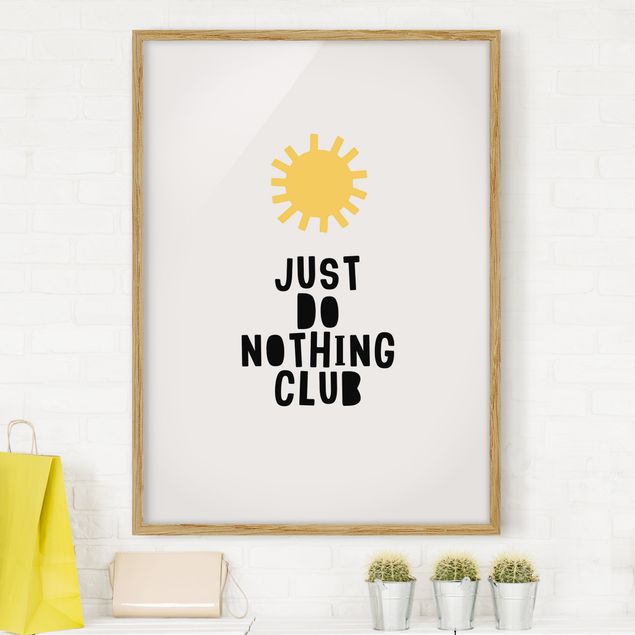 Moderne Bilder mit Rahmen Do Nothing Club Gelb