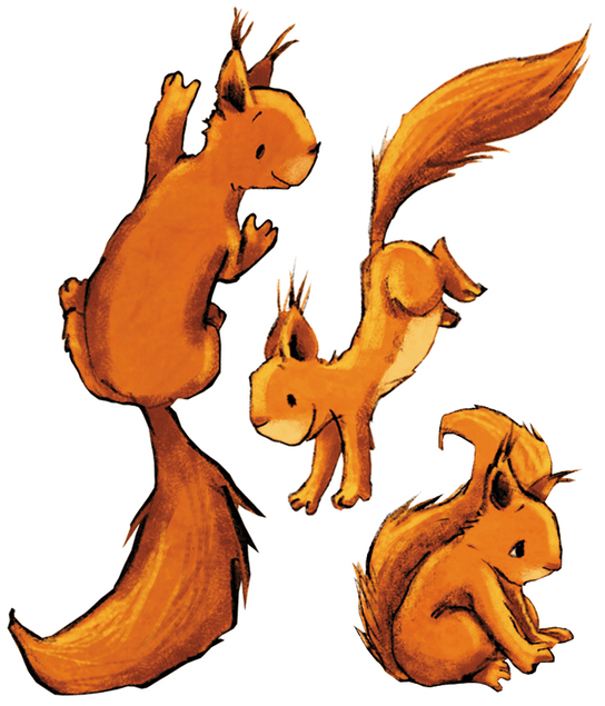 Wandtattoo - Drei Einhörnchen