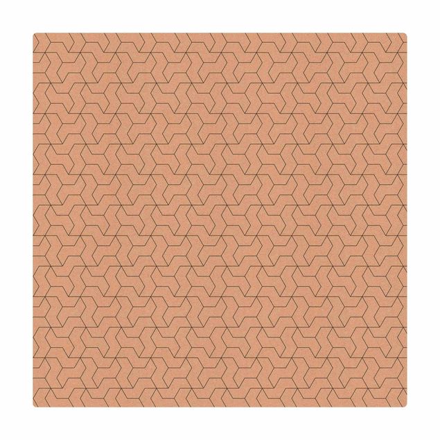 Kork-Teppich - Dreidimensionales Struktur Muster - Quadrat 1:1