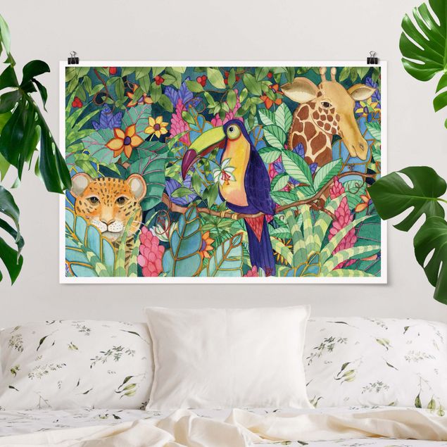 Poster Löwen Dschungel