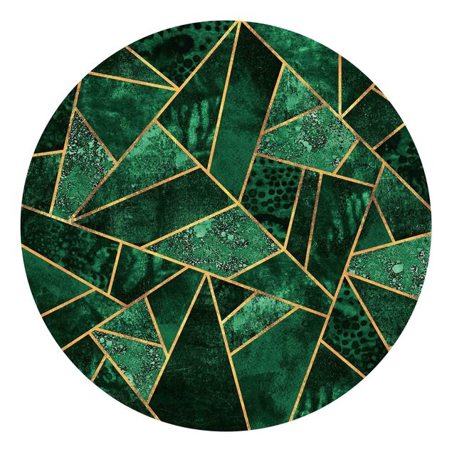 Design Tapeten Dunkler Smaragd mit Gold