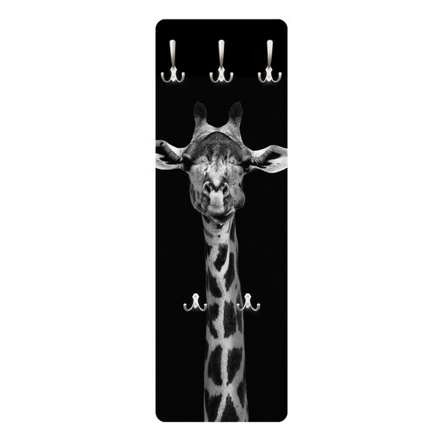Garderobe - Dunkles Giraffen Portrait