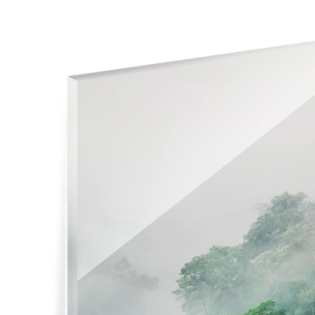 Glas Spritzschutz - Dschungel im Nebel - Quadrat - 1:1