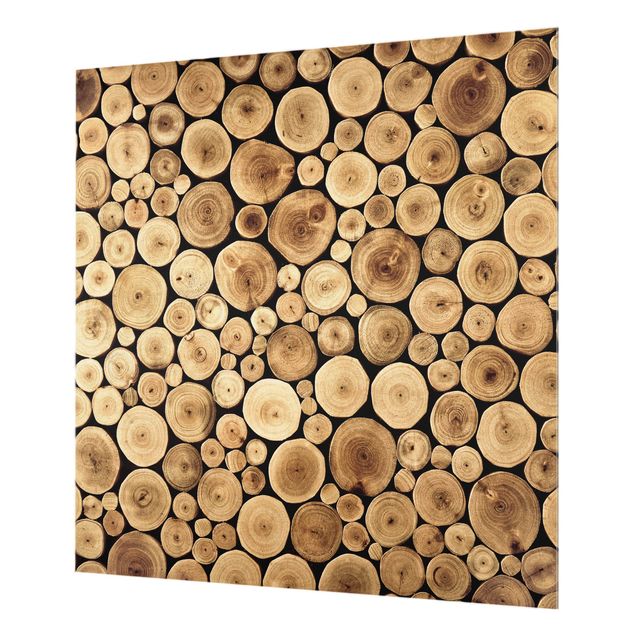 Glas Spritzschutz - Homey Firewood - Quadrat - 1:1