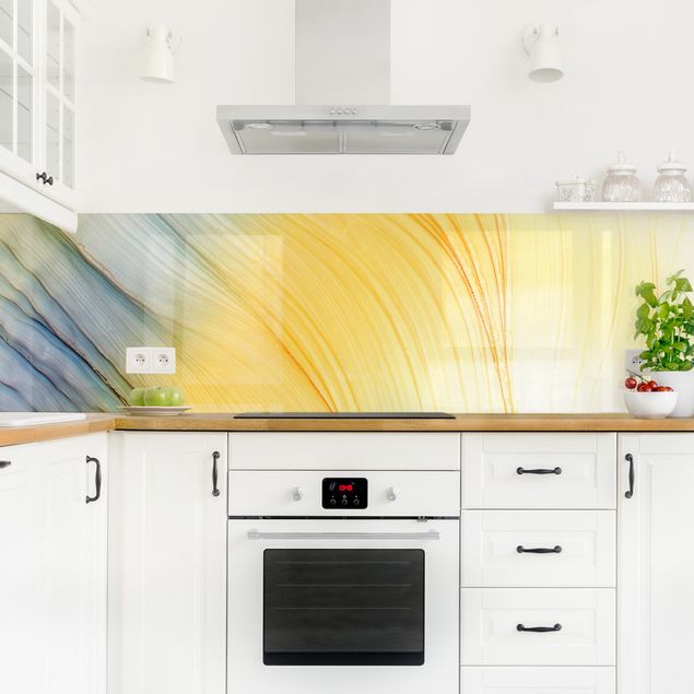 Küchenrückwand selbstklebend Melierter Farbtanz in Honig