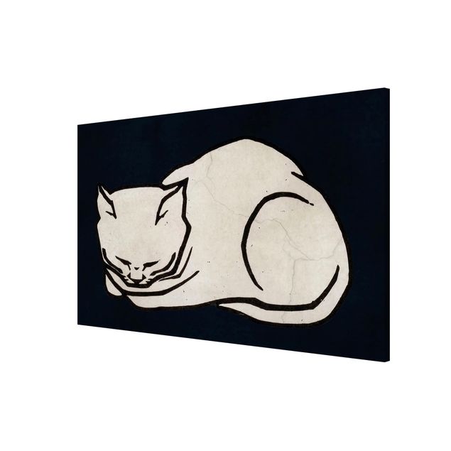 Magnettafel - Schlafende Katze Illustration - Hochformat 3:2