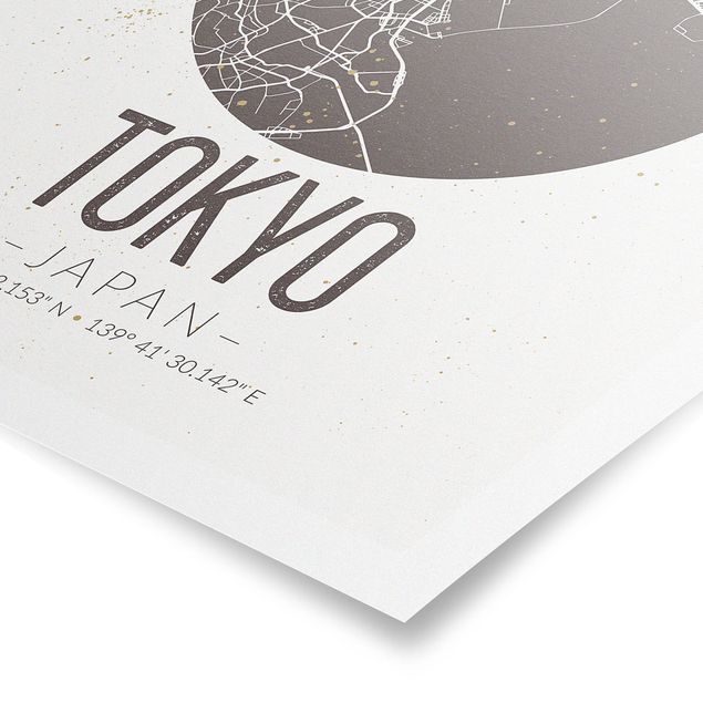 Poster kaufen Stadtplan Tokyo - Retro
