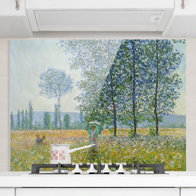 Spritzschutz Wälder Claude Monet - Felder im Frühling
