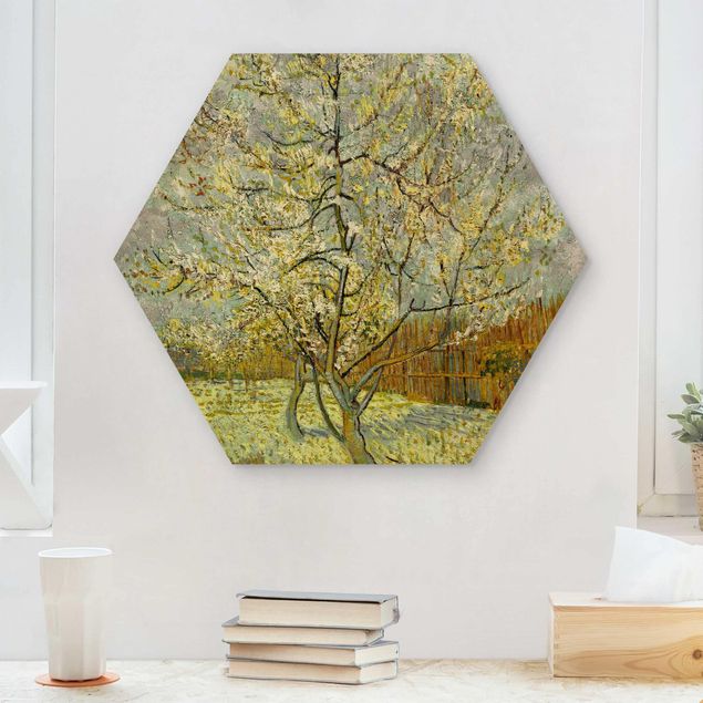 Holzbilder Natur Vincent van Gogh - Pfirsichbaum rosa