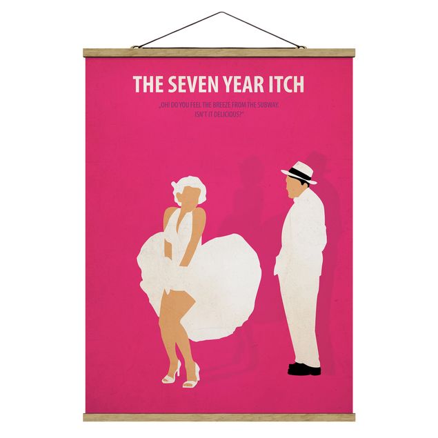 Stoffbild mit Posterleisten - Filmposter The seven year itch - Hochformat 3:4