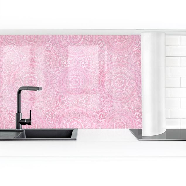 Küchenrückwand selbstklebend Muster Mandala Rosa II