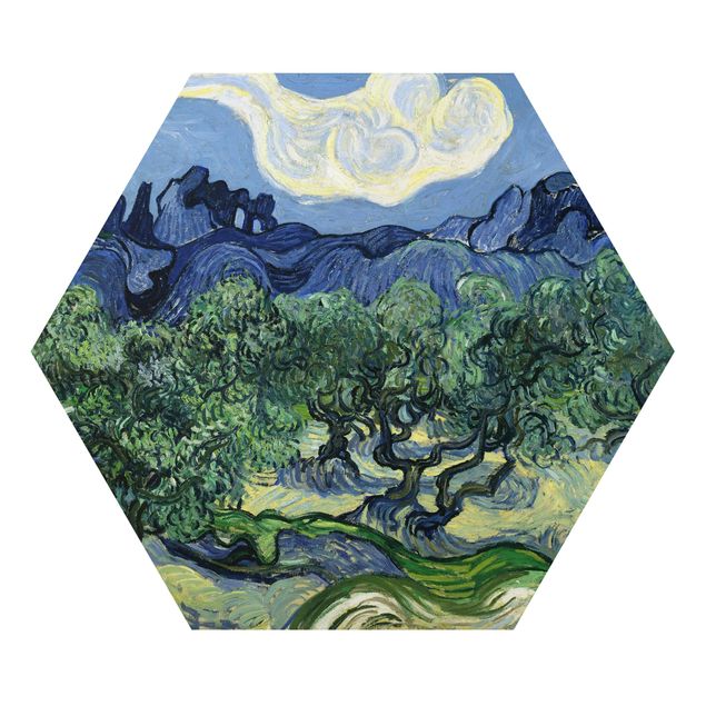 Hexagon Bild Alu-Dibond - Vincent van Gogh - Olivenbäume