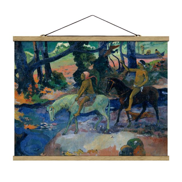 Stoffbilder mit Posterleisten Paul Gauguin - Die Flucht