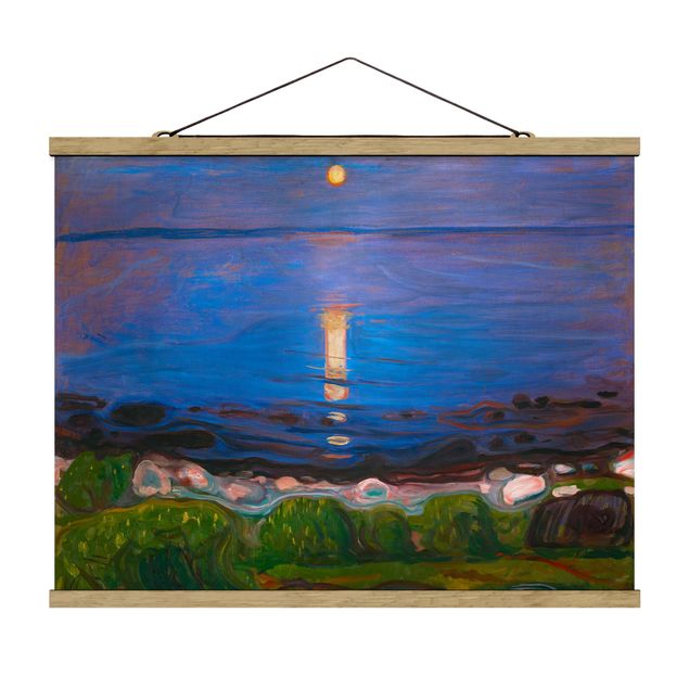 schöne Bilder Edvard Munch - Sommernacht am Meeresstrand