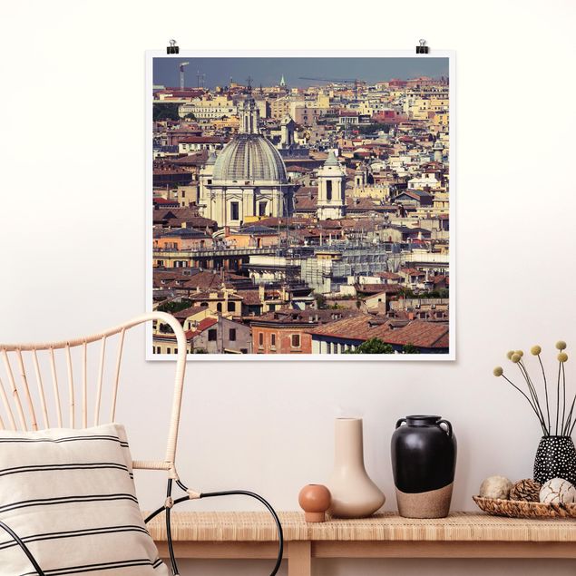 Poster Skylines Rome Rooftops