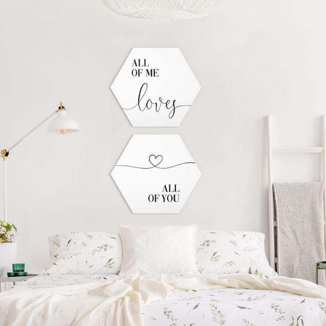 Hexagon Bild Forex 2-teilig - ALL OF ME LOVES ALL OF YOU