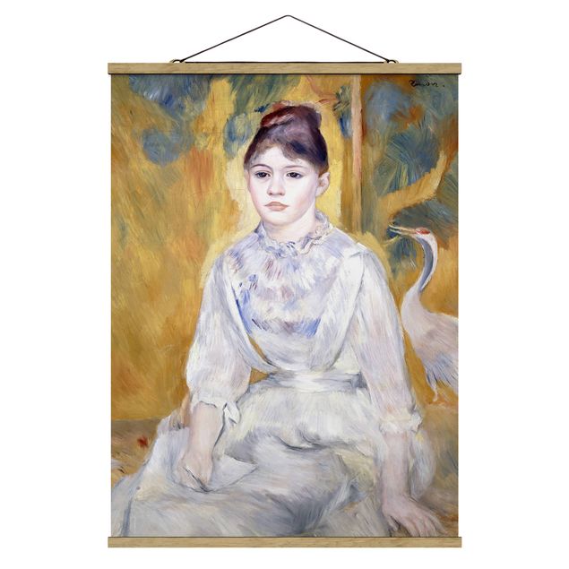 Stoffbilder mit Posterleisten Auguste Renoir - Junges Mädchen mit Schwan