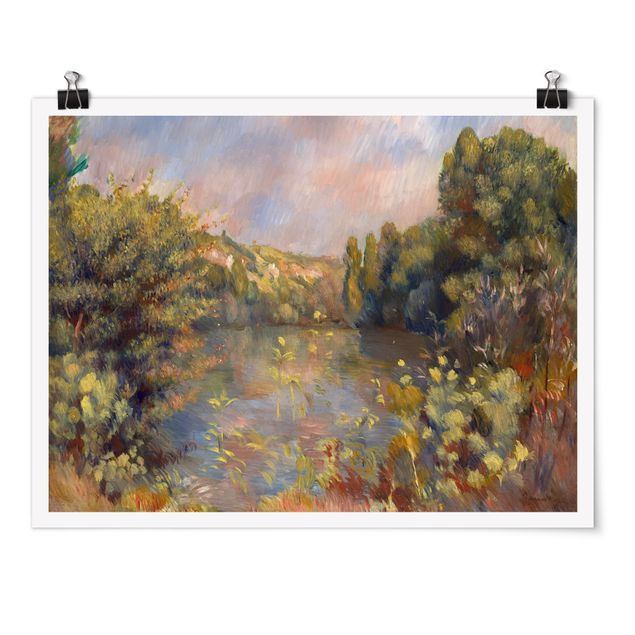 Poster Baum Auguste Renoir - Landschaft mit See