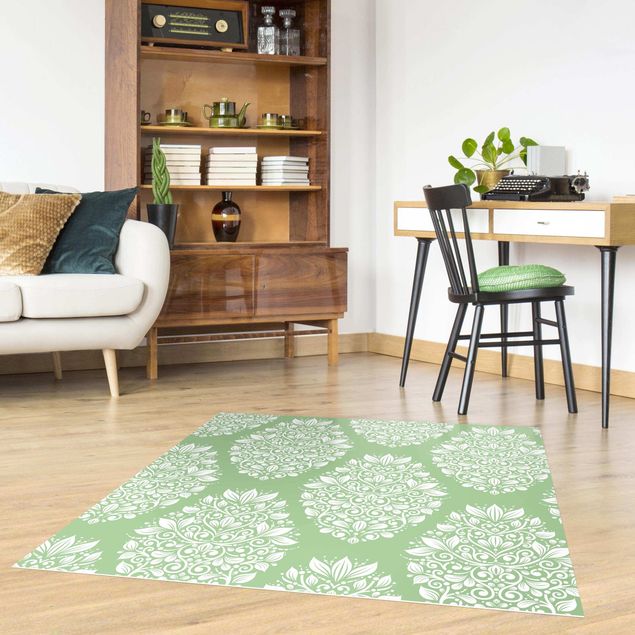 Moderne Teppiche Jugendstil Muster auf Grün