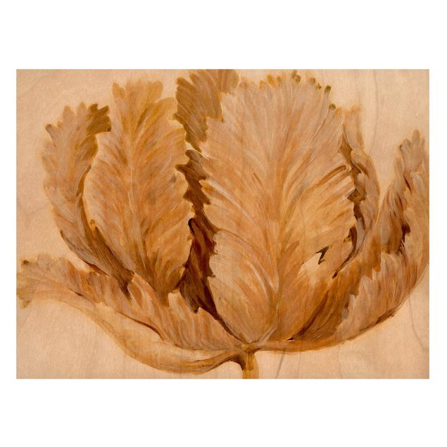 schöne Bilder Sepia Tulpe auf Holz II