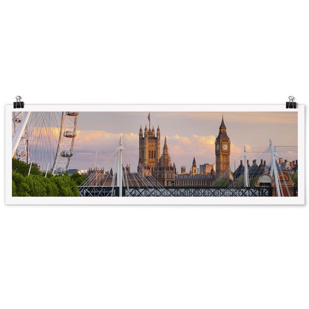 Poster - Westminster Palace London - Panorama Querformat