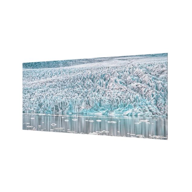 Spritzschutz Glas - Gletscher auf Island - Querformat 2:1