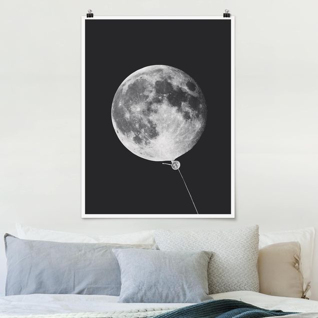Riesenposter XXL Luftballon mit Mond