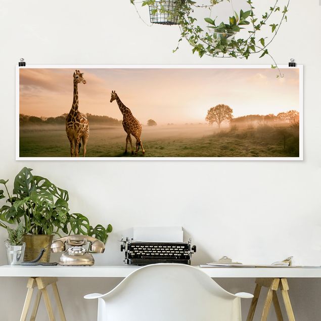 Poster - Surreal Giraffes - Panorama Querformat