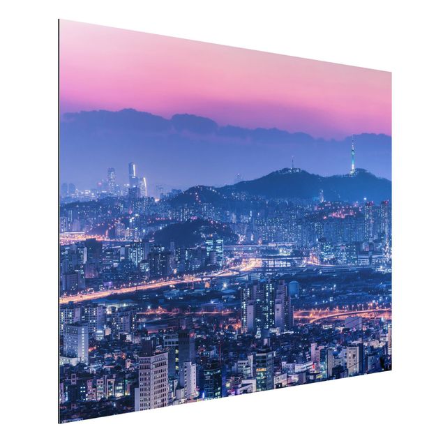Alu-Dibond - Skyline von Seoul - Hochformat