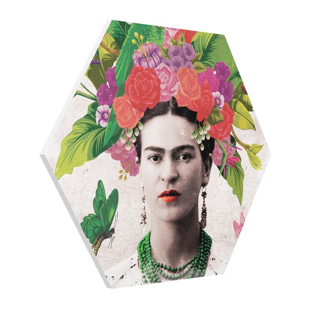 Hexagon Bild Forex - Frida Kahlo - Blumenportrait
