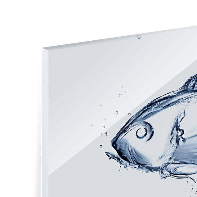 Spritzschutz Glas - Liquid Silver Fish - Querformat - 2:1