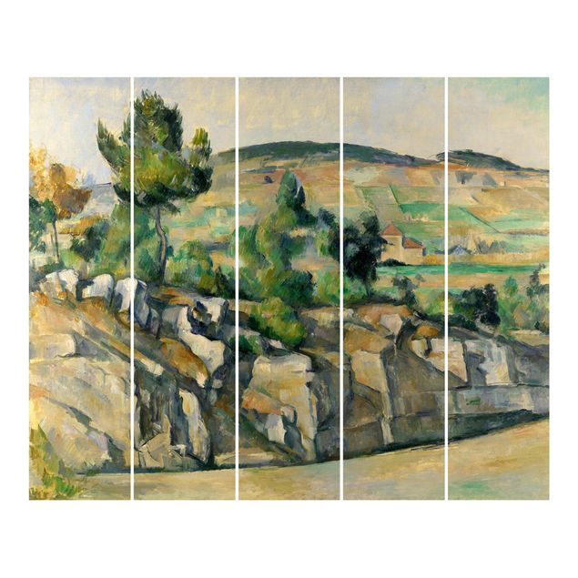 Schiebegardinen Set - Paul Cézanne - Hügelige Landschaft in der Provence - Flächenvorhänge