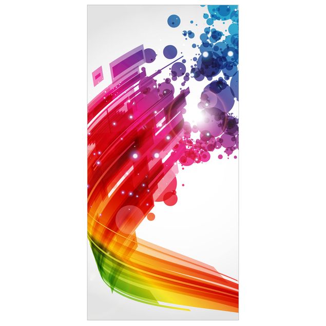 Raumteiler - Rainbow Wave and Bubbles 250x120cm