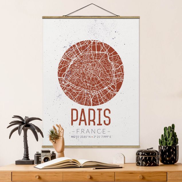 schöne Bilder Stadtplan Paris - Retro