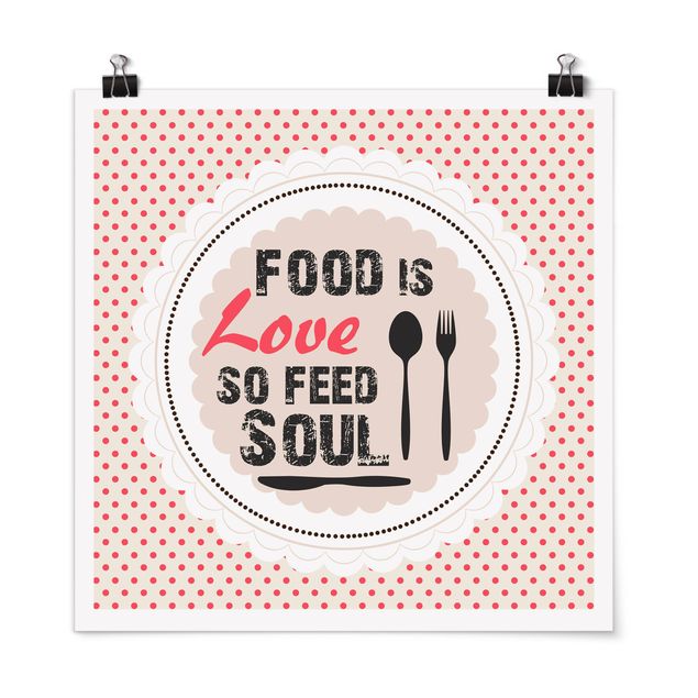 Poster - No.KA27 Food Is Love - Quadrat 1:1