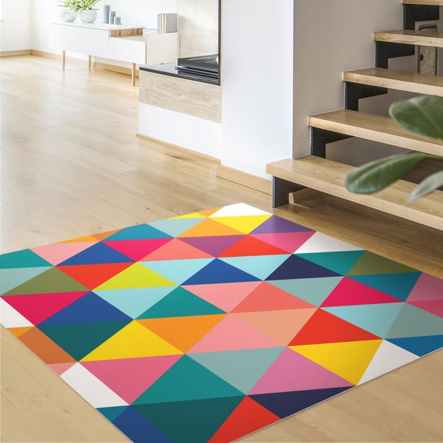 Teppich modern Buntes Dreieck-Muster