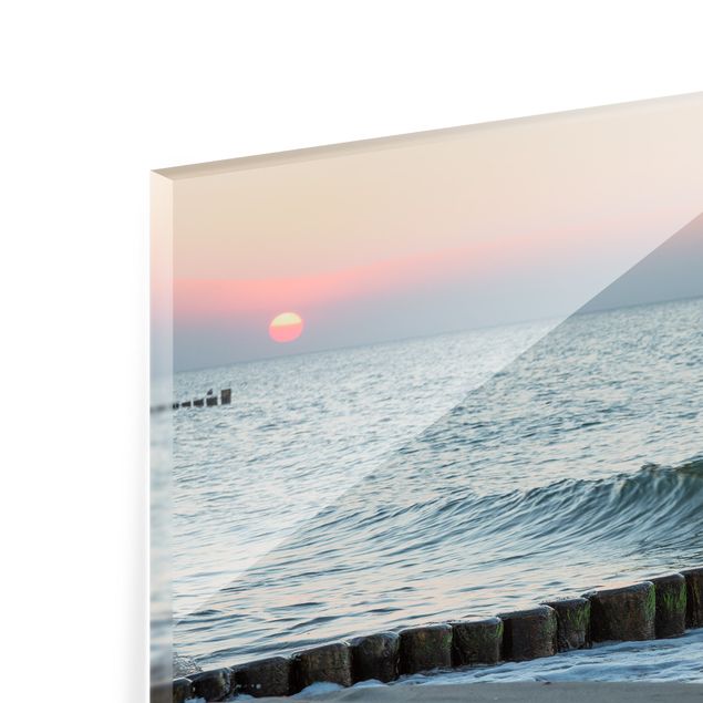 Spritzschutz Glas - Sonnenuntergang am Meer - Querformat - 3:2