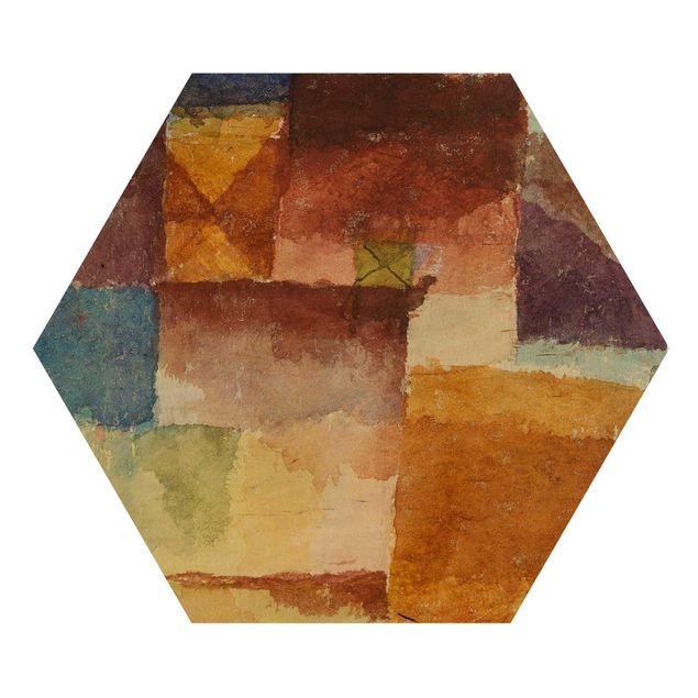 Hexagon Bild Holz - Paul Klee - Einöde