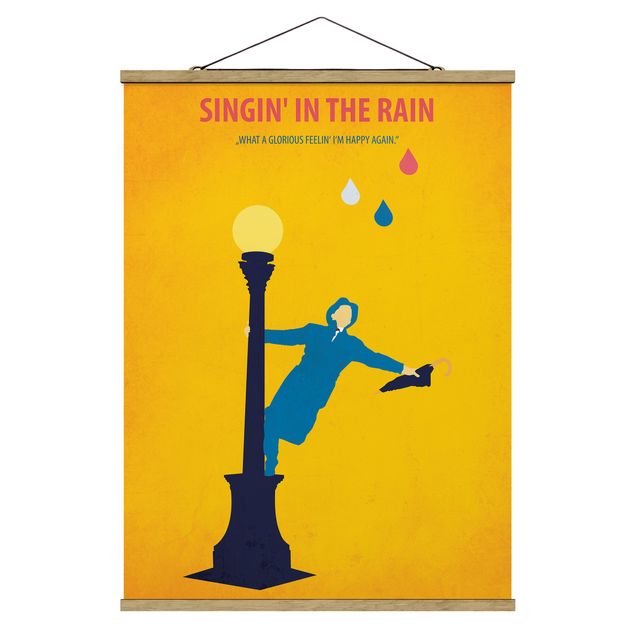 Stoffbild mit Posterleisten - Filmposter Singing in the rain - Hochformat 3:4