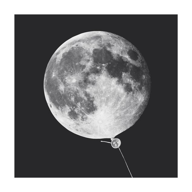 Teppich schwarz Luftballon mit Mond