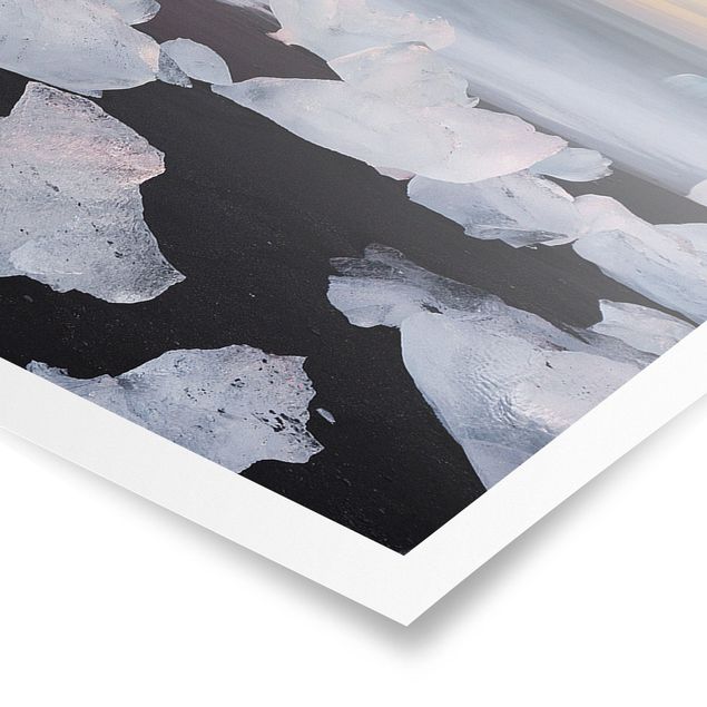 schöne Bilder Eisbrocken bei der Gletscherlagune Jökulsárlon Island