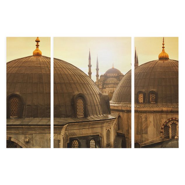 Leinwandbild 3-teilig - Über den Dächern von Istanbul - Triptychon