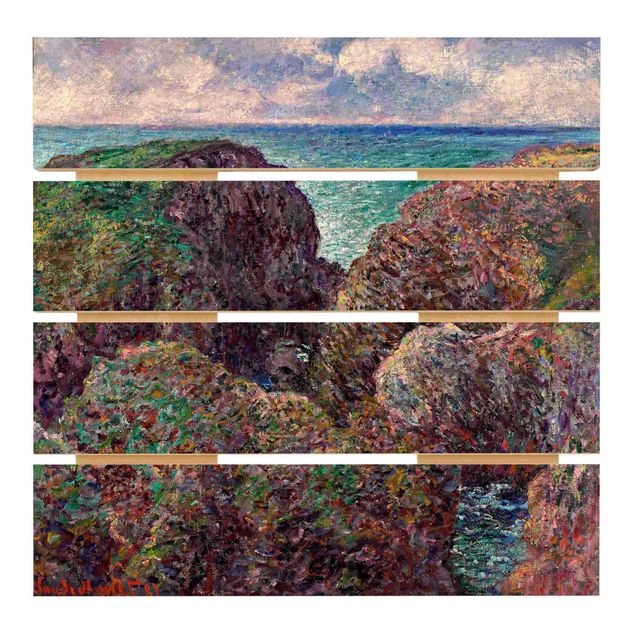 Bilder auf Holz Claude Monet - Felsengruppe Port-Goulphar