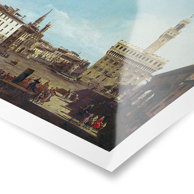 Poster - Bernardo Bellotto - Die Piazza della Signoria - Querformat 2:3