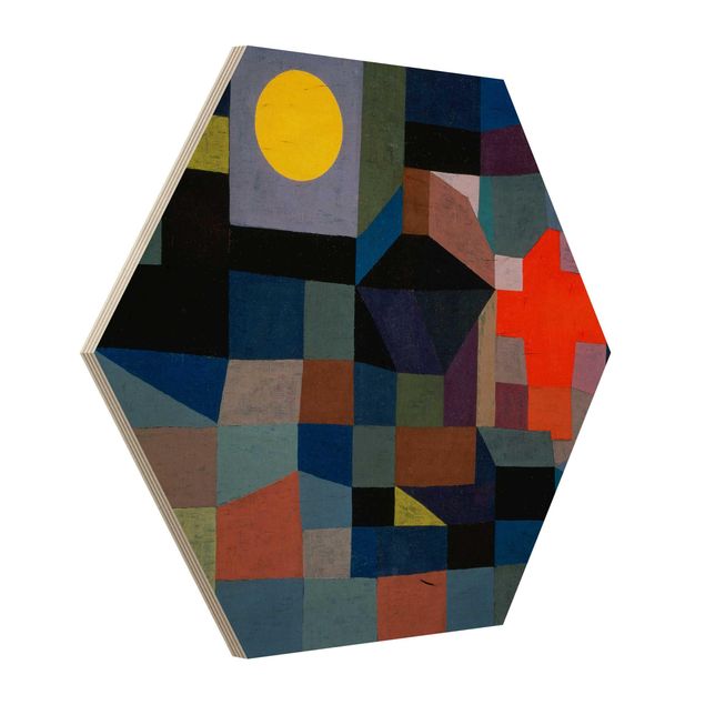 Holzbilder Paul Klee - Feuer bei Vollmond