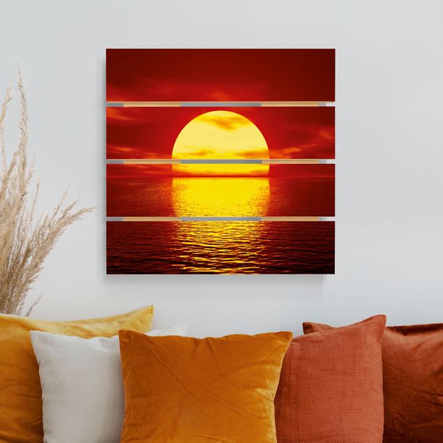 Holzbild maritim Fantastic Sunset